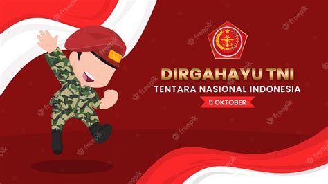 Premium Vector Happy Birthday Banner For The Indonesian National