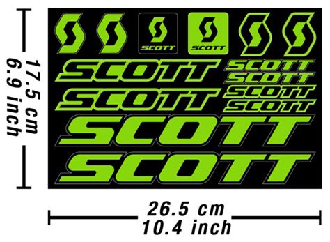 Scott Decals Stickers Bicycle Vinyl Graphics Autocollant Aufkleber