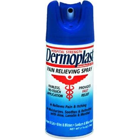 Use dermoplast pain & itch spray to quickly relieve the pain & itch of minor cuts, scrapes, burns, insect bites, & sunburn. Amazon.com: Dermoplast Hospital Strength Pain Relieving ...