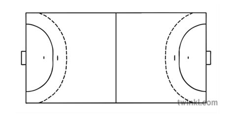 Handball Court Black And White Illustration Twinkl