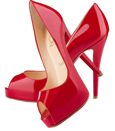 Christian Louboutin Very Prive red patent peep toe pumps - http png image