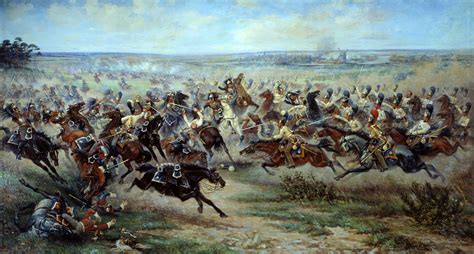 Charge Of The Russian Imperial Guard Cavalry Against French Cuirassiers