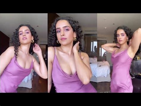Sanya Malhotra Hot Cleavage And Armpits In Pink Dress From Her