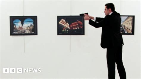 russian ambassador shooting video shows aftermath bbc news