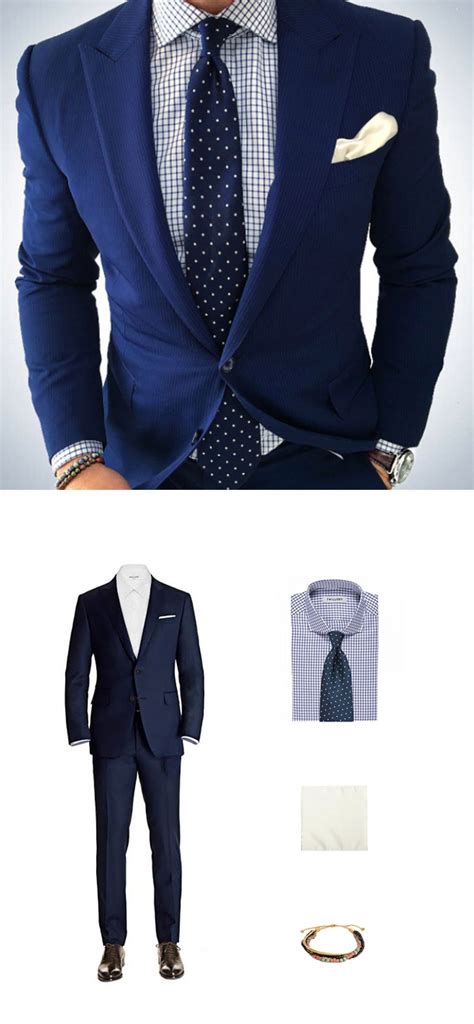 Get The Look Navy Polka Dot Tie And Blue Suit