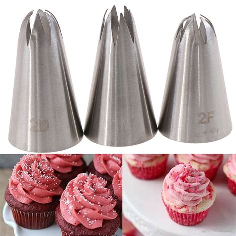 Party Yeah 3pcsset Medium Icing Piping Pastry Nozzle Tips Baking Tool