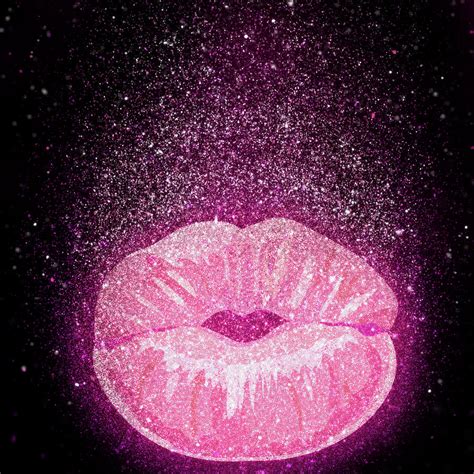 Glitter Kissing Lips Digital Art By Tymbre