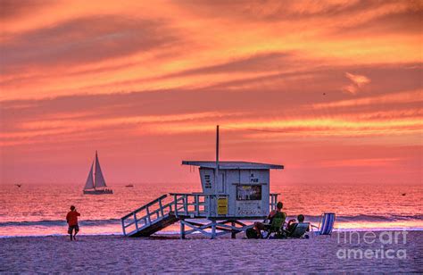 Venice Beach Fiery Sunset Photograph By David Zanzinger Pixels