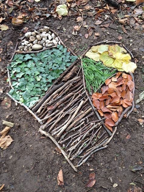A Basket Filled With Lots Of Different Types Of Leaves On Top Of Dirt