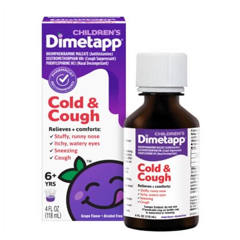 Dimetapp Childrens Cold And Cough Grape Flavor Medicine 4 Fl Oz