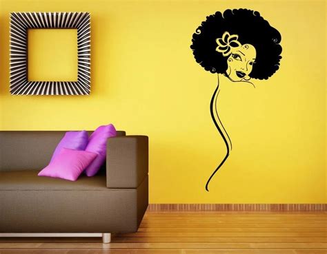 Black Naked Girl Wall Sticker Black Beautiful African Girl Sexty Teen Woman Art Wall Decal