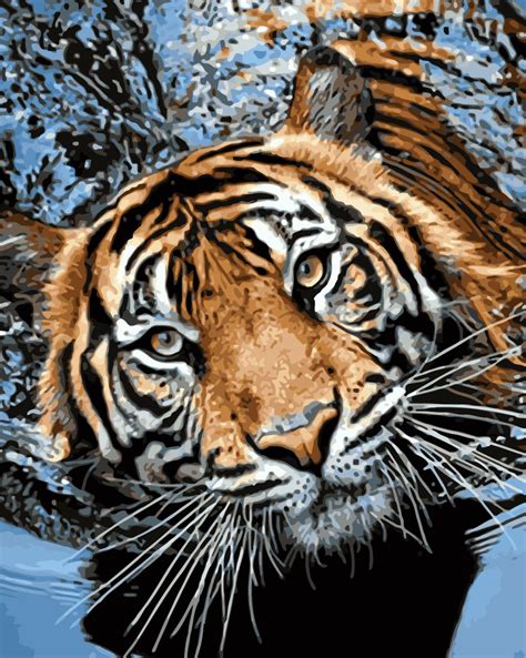 Discover the best quality paint custom by numbers canvas. Tiger Diy Paint By Numbers Kits WM-748 in 2020 | Paint by ...