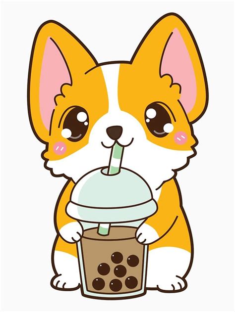 Art supplies this is a list of the supplies we used, but feel free to use whatever you have in your home or classroom. 'Boba Corgi with Classic Milk Tea - White' T-Shirt by ...
