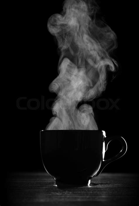 Black Coffee Cup With Steam Stock Photo Colourbox