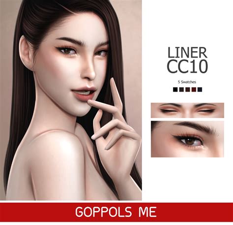 Gpme Liner Cc10 The Sims 4 Skin Sims 4 Cc Makeup Retro Eyeliner