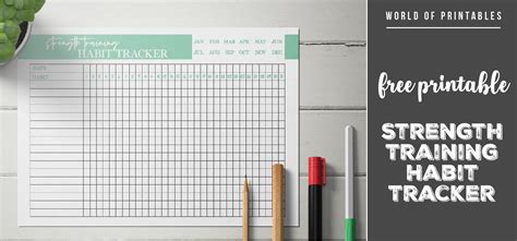 Free Printable Strength Training Habit Tracker World Of Printables