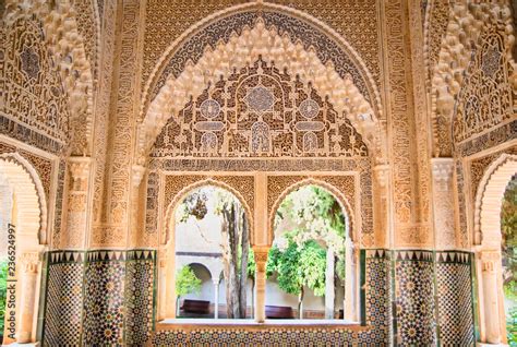 Moorish Architecture In One Room Of The Nasrid Palaces Of The Alhambra