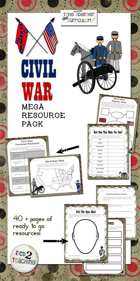 Civil War Unit Activities Printables Graphic Organizers And More