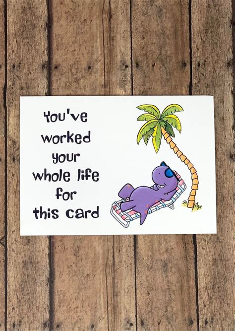 Funny Retirement Card New Job Card Youve Worked Your Etsy