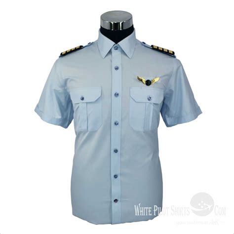 Sky Blue Pilot Shirts 50 Cotton 50 Polyester Pilot Shirts Mens