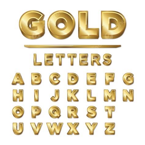 Alphabet 3d Letters Vector Hd Png Images 3d Gold Letters Alphabets A To Z Abcd In Bold Style