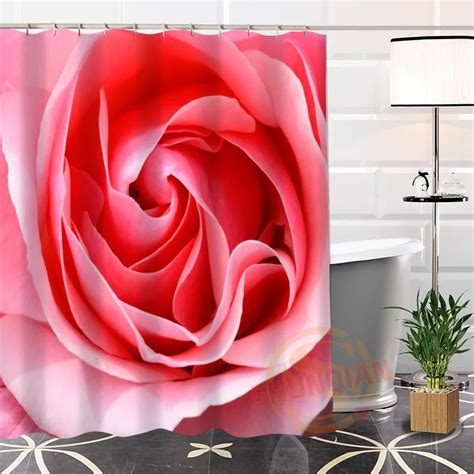 Custom Beautiful Red Rose Modern Shower Curtain Bathroom Beautiful Curtain For The Bathroom In