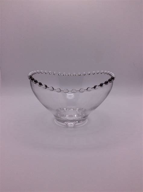 Vintage Imperial Glass Candlewick Clear Three Toed Bowl Stem Etsy