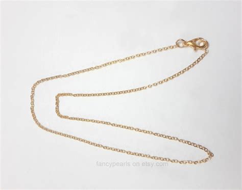 2 Rolo 15 Inch Gold Chain Finished Necklace Lobster Claw