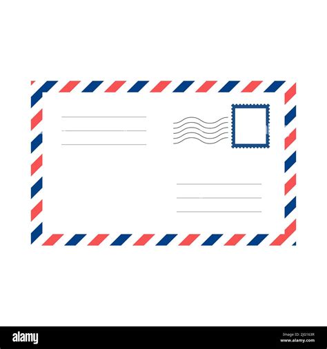 Vector Air Mail Envelope Blank Postal Envelope Icon Stock Vector Image