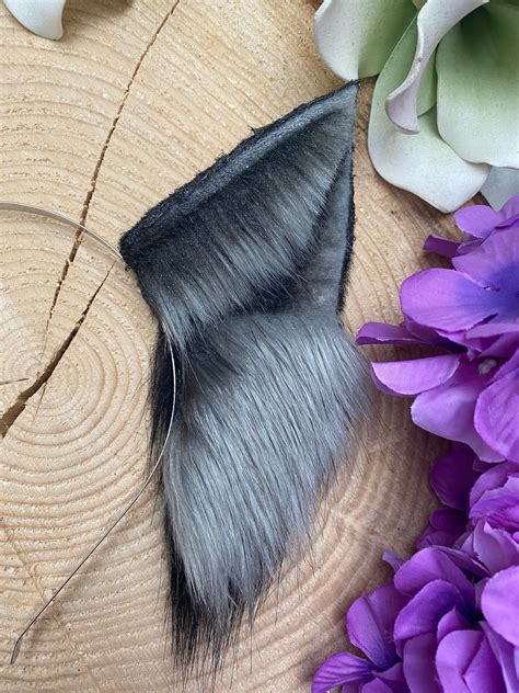 Realistic Fox Ears Cosplay Grey Fox Ears Petplay Furry Animal Etsy