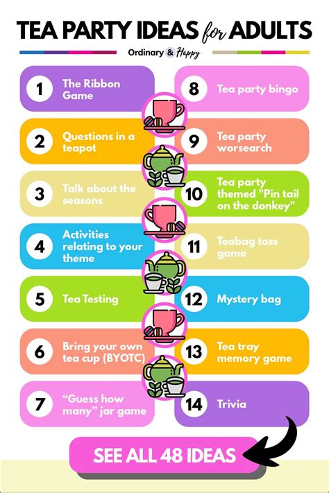 48 fun tea party ideas for adults activities games and more artofit