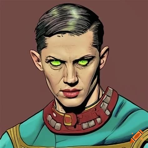Cartoon Art Of Tom Hardy As Romulan Praetor Shinzon