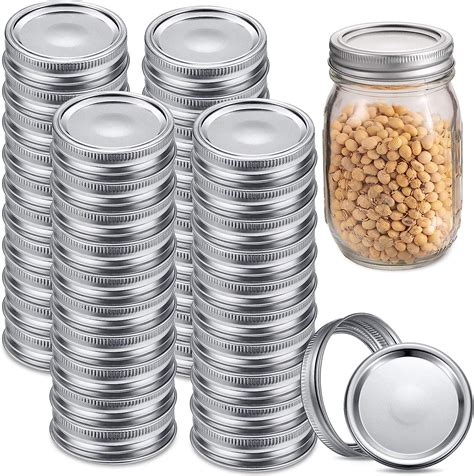 80 pieces mason canning jar lids and bands regular mouth jar lids leak proof split
