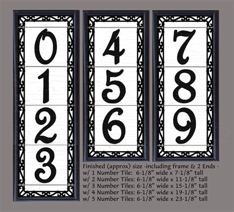 Framed Decorative Tile House Numbers Framed Decorative