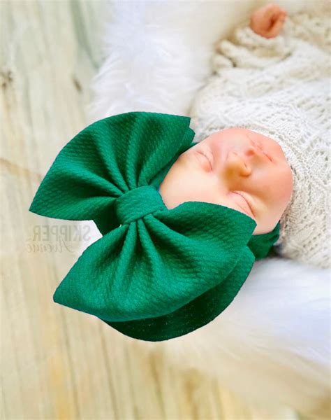 Emerald Stand Up Headwraps Permanently Sewn Pull Proof Big Bow