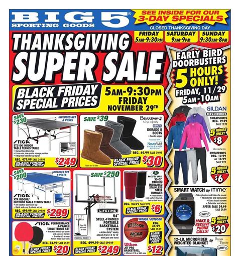 Tap to shop the sale now. Big 5 Sporting Goods Black Friday Ads, Sales, Doorbusters ...