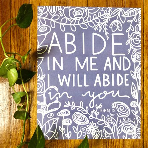 Abide In Me 11x14 Scripture Print Wall Art Wall Decor Etsy