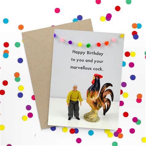 funny rude cock birthday card by bold and bright