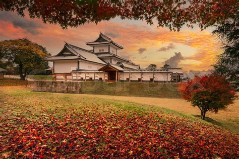 Autumn Scenery Of The Kanazawa Castle Park In Kanazawa Japan Stock