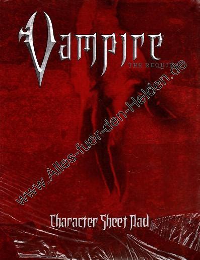 Vampire The Requiem Character Sheet Pad Alles Für Den Helden