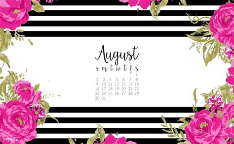 August 2017 Calendar Wallpaper For Desktop Background