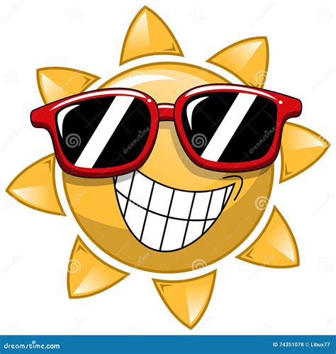 Cool Cartoon Sun Sunglasses Stock Vector Illustration Of Concept Approve 74351078