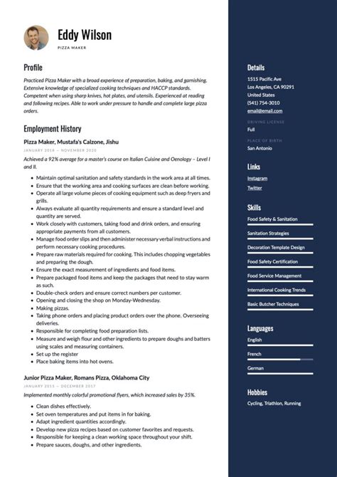 Pizza Maker Resume And Writing Guide 17 Examples 2023