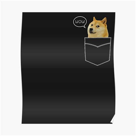 Shiba Inu Pocket Doge Such Wow Dank Pixel Cute Dog T Poster By