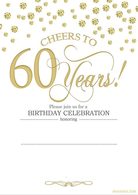 Free Printable 60th Birthday Invitation Templates Free Invitation