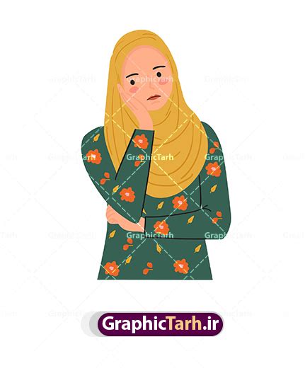 وکتور دختر با حجاب اسلامی گرافیک طرح