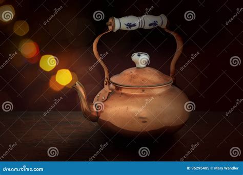 Antique Copper Teapot Stock Image Image Of Brass Copper 96295405