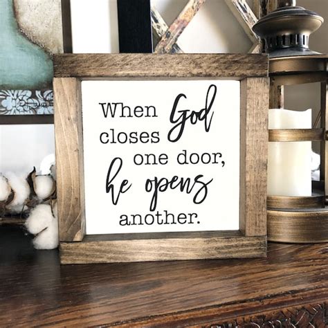 When God Closes One Door He Opens Another Sign Scripture Etsy