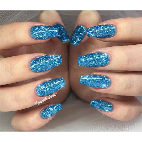 Margaritasnailz On Instagram “glitter Nails ” Blue Glitter Nails