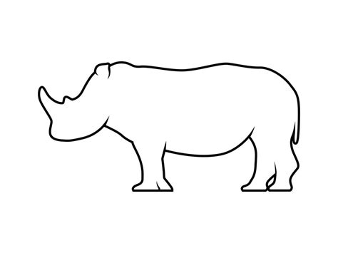 Rhino Outline Vector Animal Silhouette 21069583 Vector Art At Vecteezy